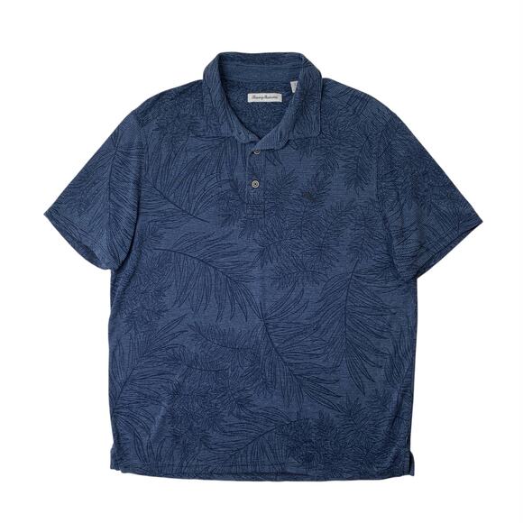 Tommy Bahama Shirt Mens L Large Blue Palmetto Beach Polo Sublimated Modal Blend - Picture 1 of 10